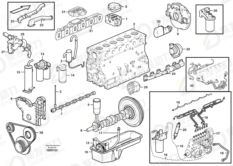 沃尔沃 发动机 8188154 图纸