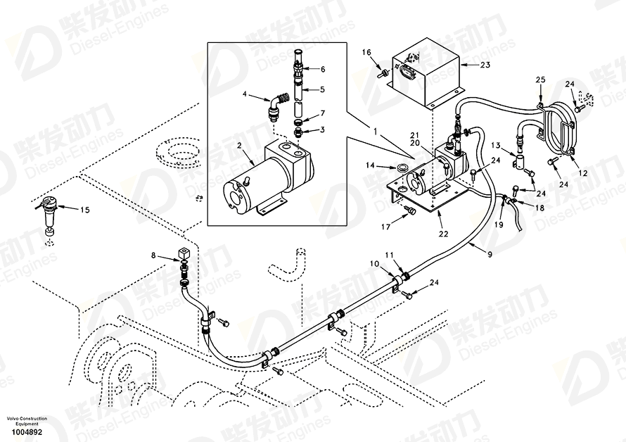 沃尔沃 燃油加注泵 SA1128-00480 图纸