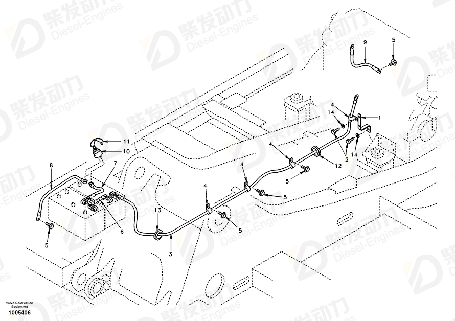 沃尔沃 电池电缆 14599459 图纸