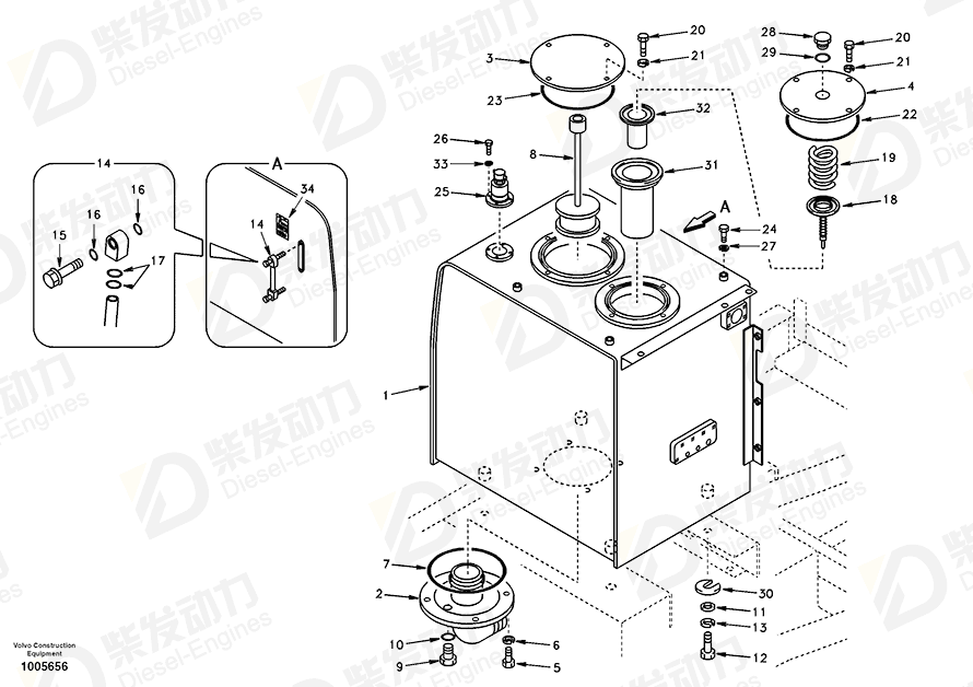 沃尔沃 液压油箱 SA1141-02100 图纸