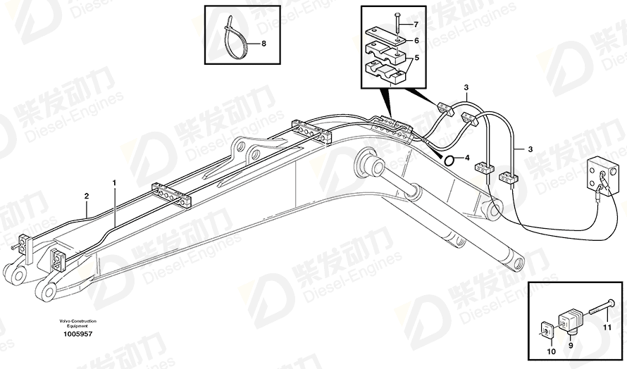 沃尔沃 管夹 48814404 图纸