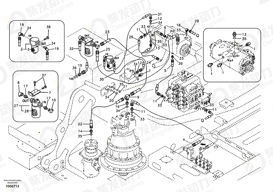 沃尔沃 软管装置 SA9451-05219 图纸