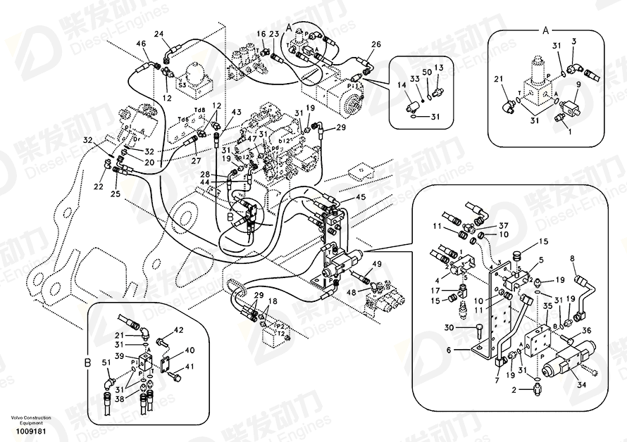 沃尔沃 燃油管 SA9451-02220 图纸