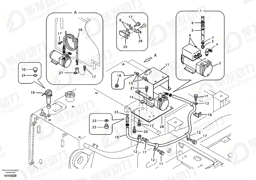 沃尔沃 燃料软管 SA9951-19052 图纸