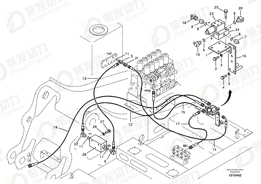 沃尔沃 燃油管 SA9451-02255 图纸