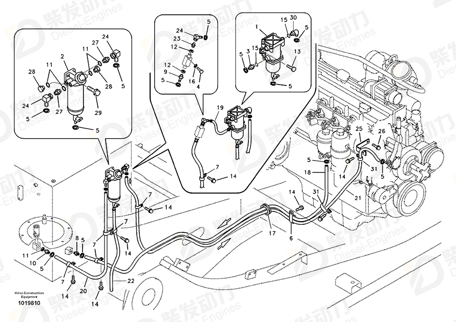 沃尔沃 燃油管 SA9951-11059 图纸