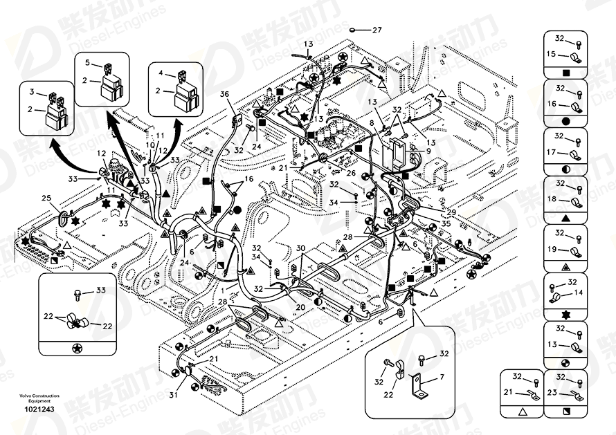 沃尔沃 导线系统 14561964 图纸