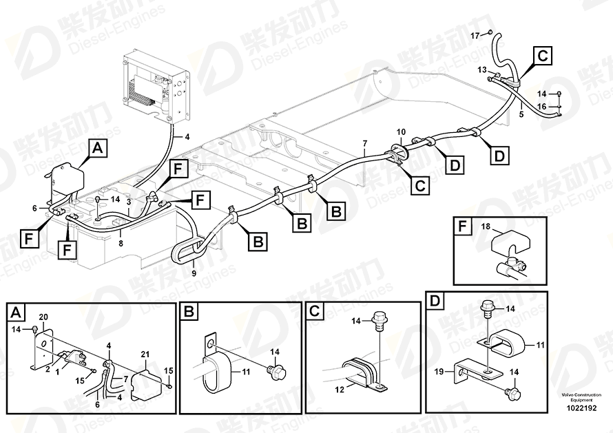 沃尔沃 电池电缆 14553372 图纸