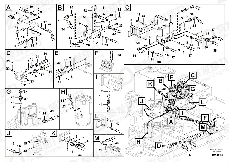 沃尔沃 HOSEASSEMBLY SA9451-03286 图纸