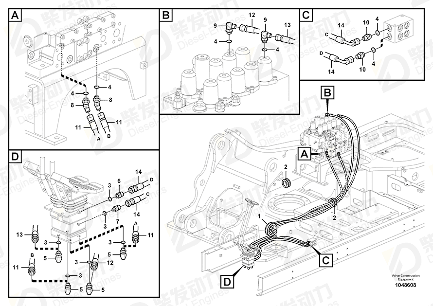 沃尔沃 燃油管 SA9451-03262 图纸