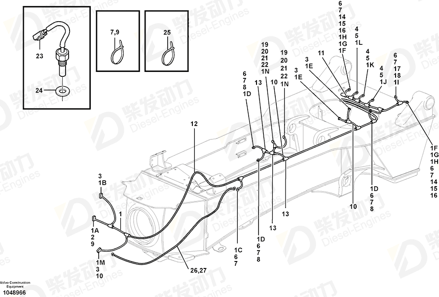 沃尔沃 导线系统 15091529 图纸