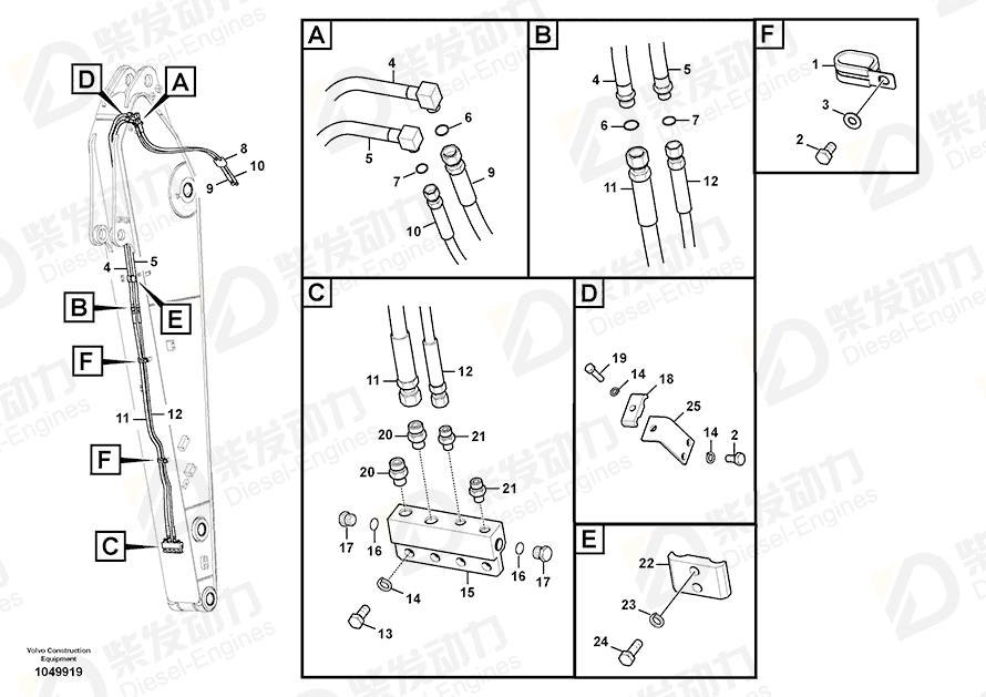 沃尔沃 软管 14880794 图纸