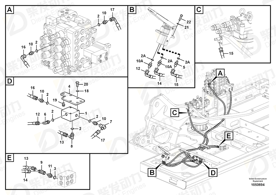 沃尔沃 HOSEASSEMBLY SA9453-02213 图纸