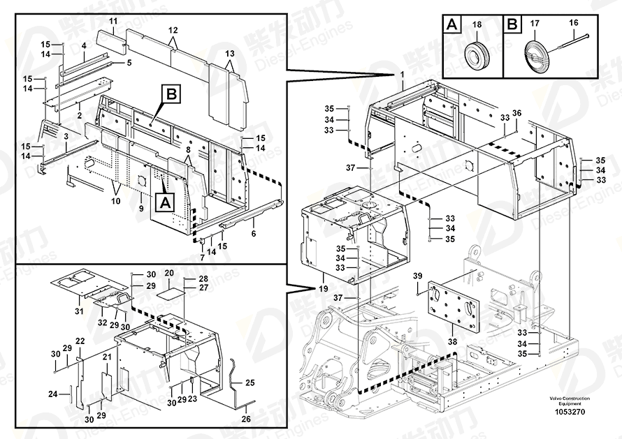 沃尔沃 车架 14613028 图纸