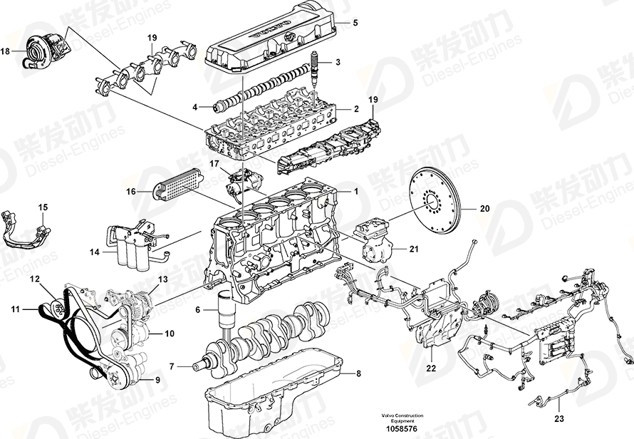 沃尔沃 发动机 15172935 图纸