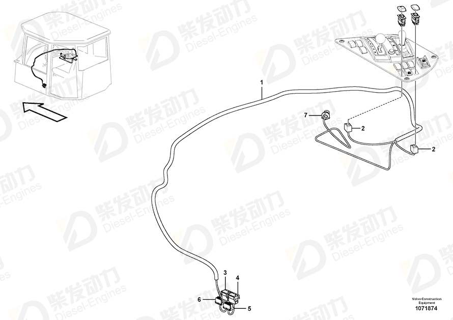 沃尔沃 电缆线束 17250077 图纸