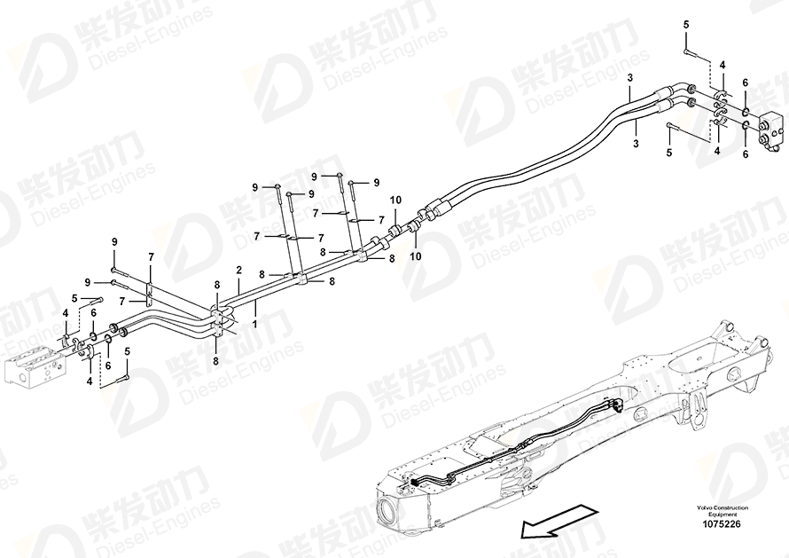 沃尔沃 软管总成 16860591 图纸