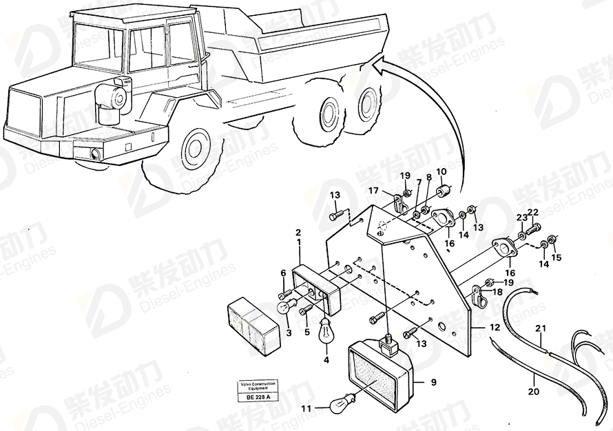 沃尔沃 缆索 11061000 图纸