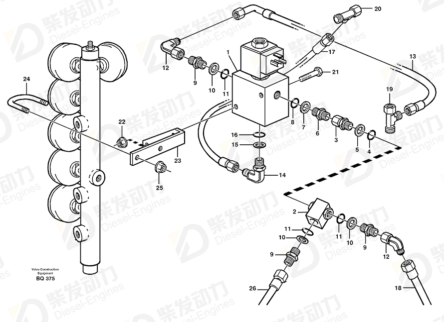 沃尔沃 软管装置 13933470 图纸