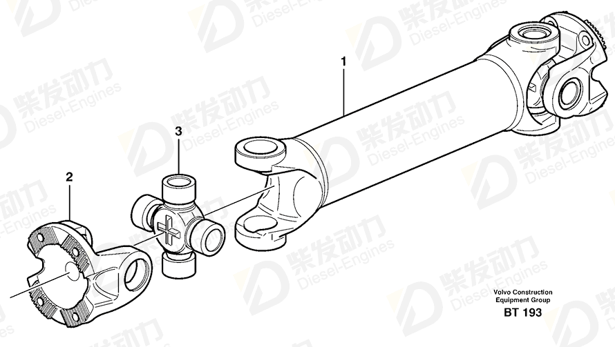 沃尔沃 推进轴 11059827 图纸