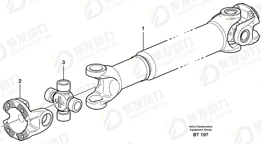 沃尔沃 推进轴 11059179 图纸