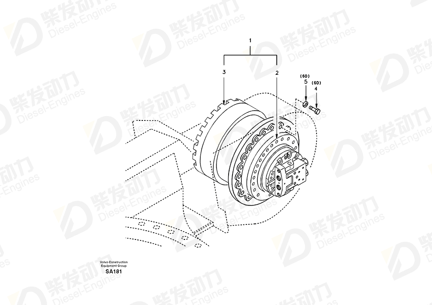 沃尔沃 行走马达 SA1143-01270 图纸