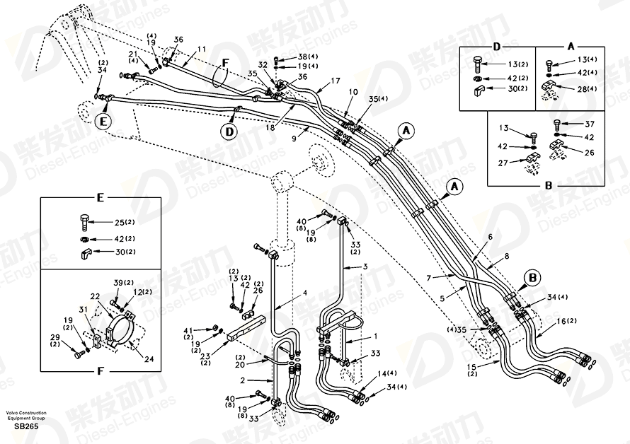 沃尔沃 U型螺栓 SA1174-00461 图纸