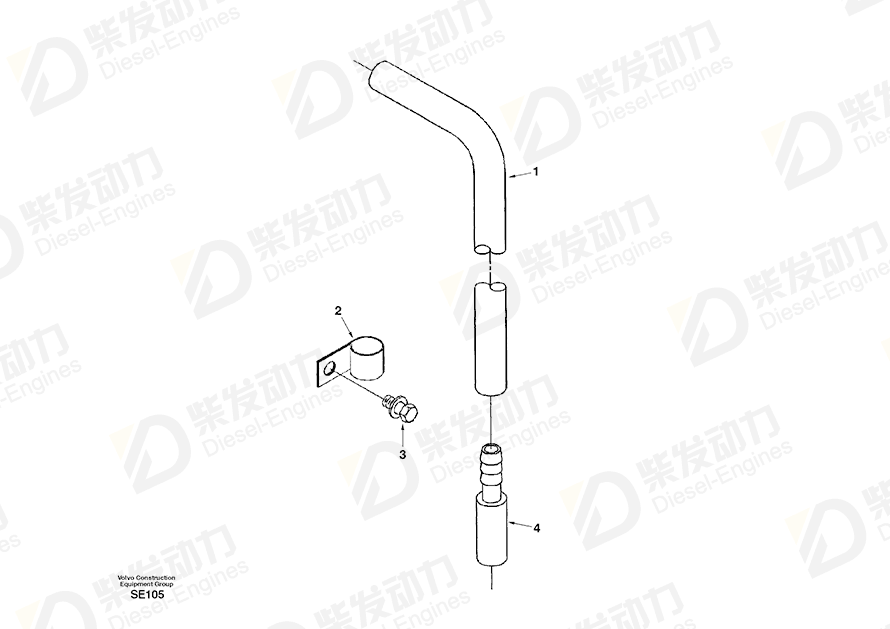 沃尔沃 硬管总成 SA3819475 图纸