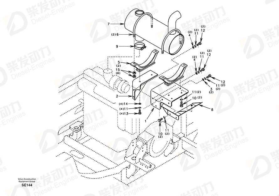 沃尔沃 U型螺栓 SA1114-00980 图纸