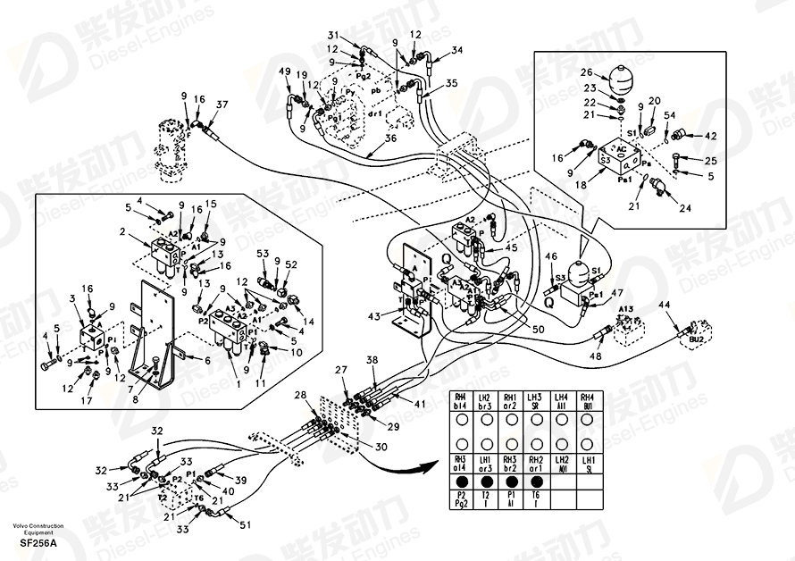 沃尔沃 软管装置 SA9451-03216 图纸
