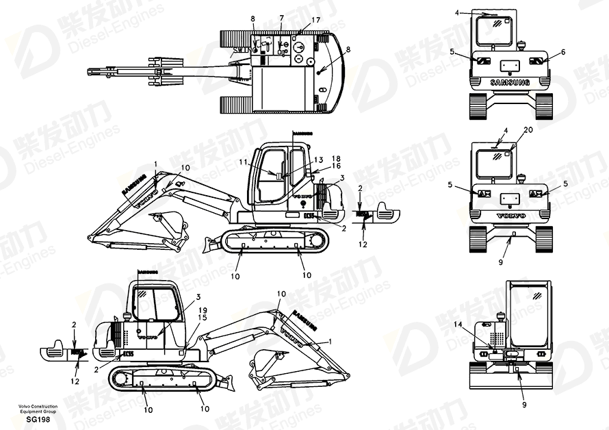 沃尔沃 标签 SA2092-05630 图纸