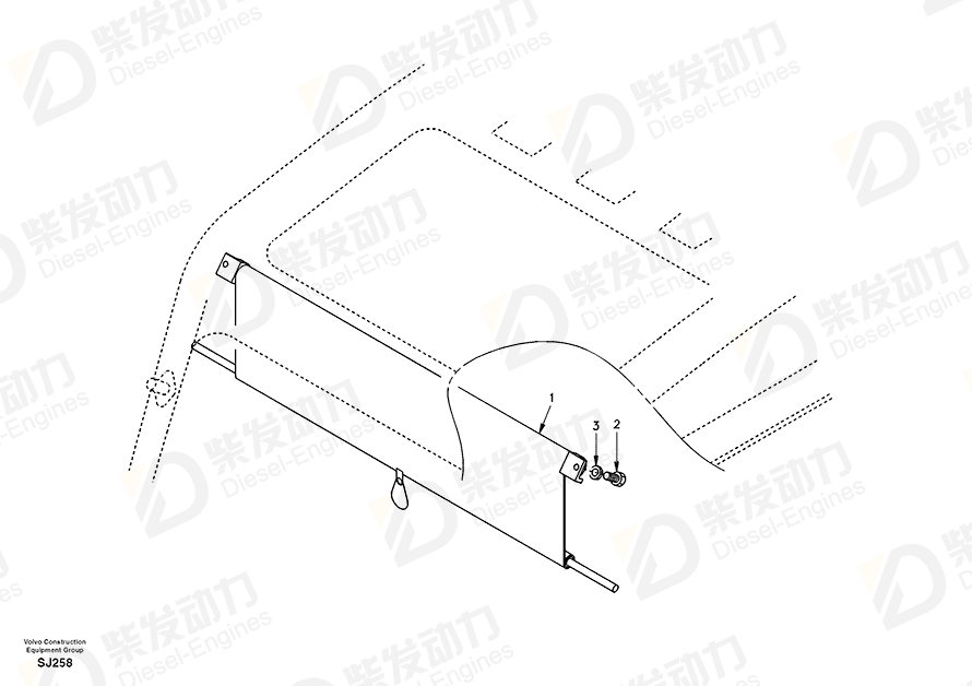 沃尔沃 遮阳板 SA1166-30440 图纸