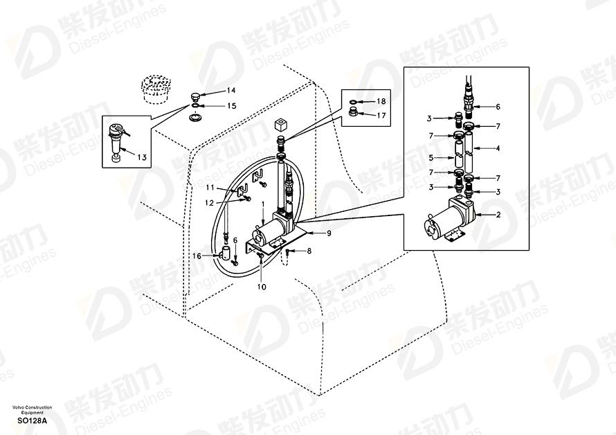 沃尔沃 燃料泵 SA1128-00520 图纸