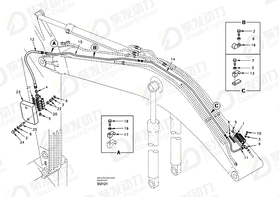 沃尔沃 软管装置 SA9451-13736 图纸