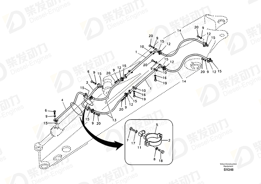 沃尔沃 软管 SA9495-17633 图纸